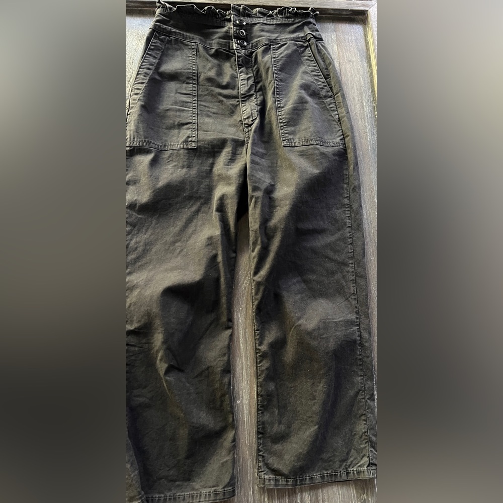 The Great Ruffle Armies high rise in distressed black pants